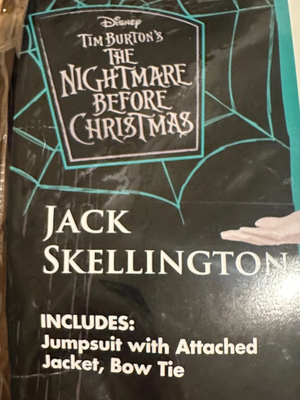 Disney Spirit Jack Skellington Black & White Pinstripe Costume kids XL